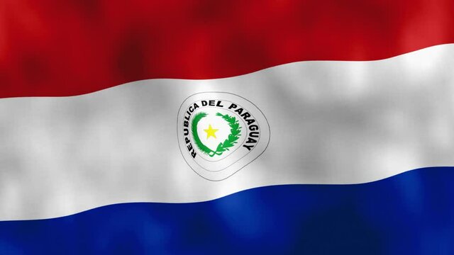 Paraguay Flag. National Symbol of the Country. Motion Graphic Illustration Design