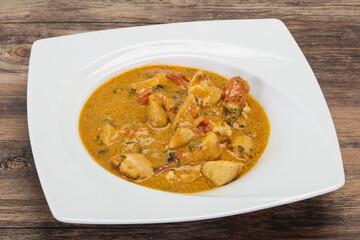 Traditional thai curry chicken soup