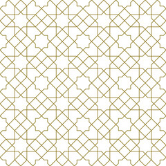 Seamless arabic geometric ornament in brown color.