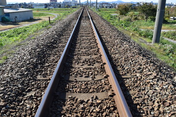 Naklejka premium 鉄道線路 羽越本線