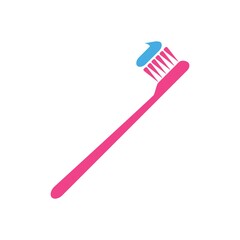 Tooth Brush Flat Icon Color Design Vector Template Illustration