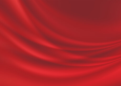 光沢のある柔らかい赤色の布の背景素材