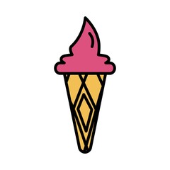 Ice Cream Flat Icon Color Design Vector Template Illustration