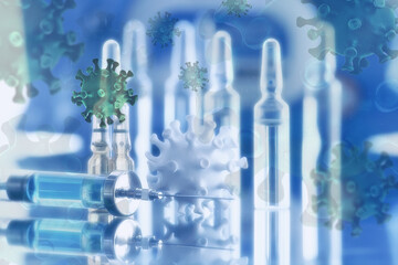 blurred abstract background concept coronavirus hospital vaccine medicine injection