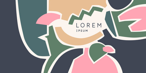 A composition with abstract elements in a popular style. Background for your design.