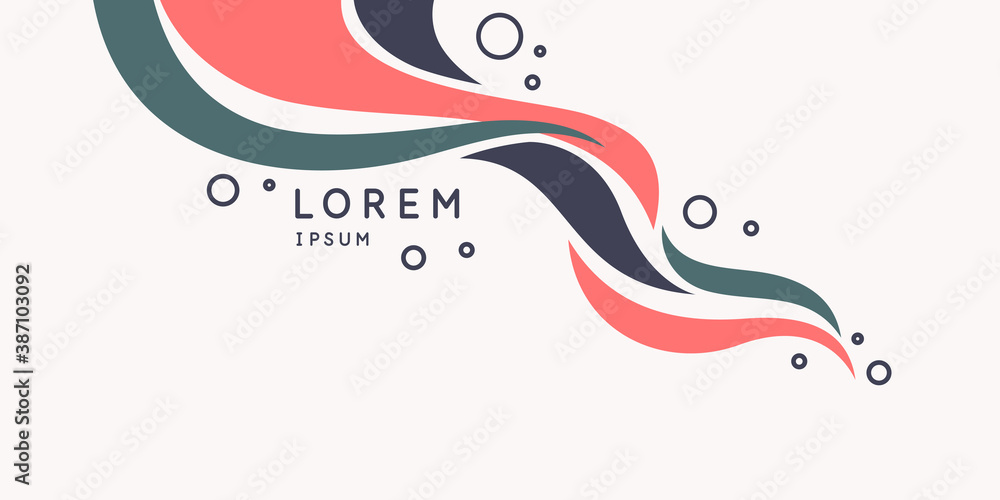 Poster trendy abstract background. composition of amorphous forms and circles.