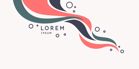 Trendy abstract background. Composition of amorphous forms and circles.