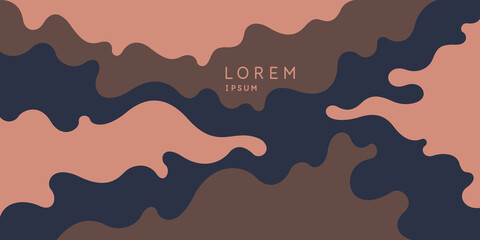 Bright poster with dynamic waves. Vector illustration in minimal style