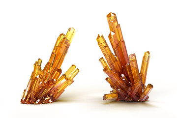 Translucent subtle colored crystals. 3D illustration