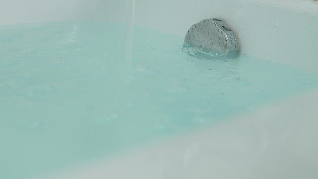 Hot and Clean Water Prepared in the Bathtub for a Healthy Bath