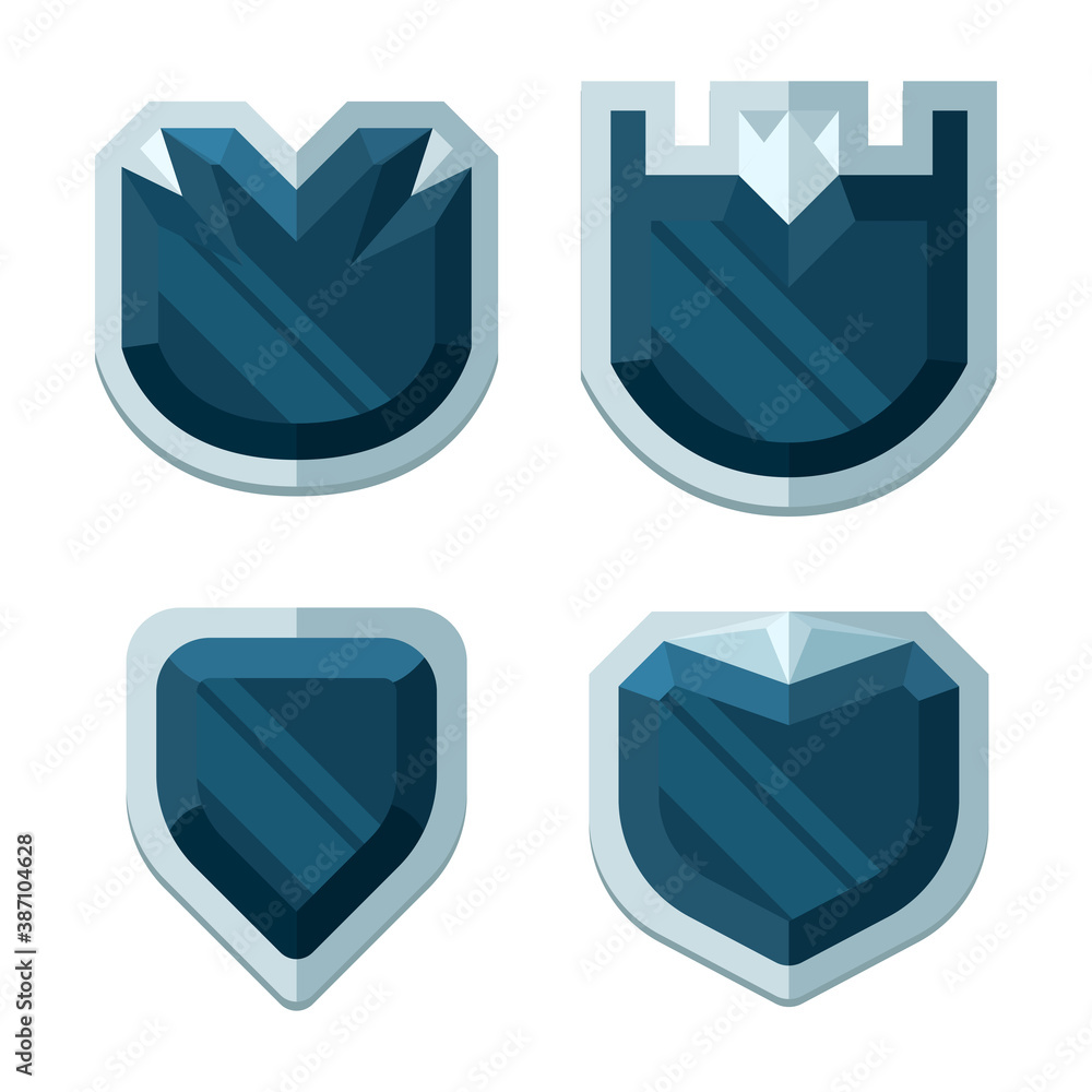 Poster shield icon for game ui elements vector illustration