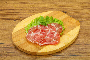 Smoked pork neck slices snack