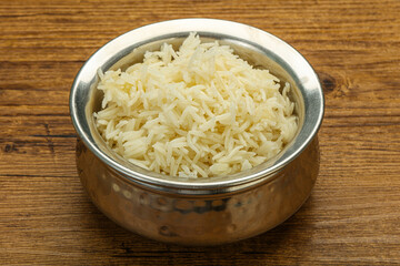 Steamed basmati rice in the bowl