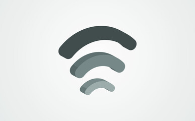 Wifi 3d vector icon isometric green color minimalism illustrate