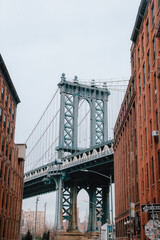Obraz premium Foto del Puente de Manhattan, en DUMBO