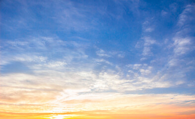 Obraz na płótnie Canvas Sunrise sky background concept: Scenic orange sunset sky background