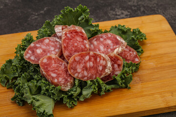 Iberian pork Fuet sausage slices