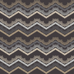 Seamless zigzag pattern. Abstract background for textile design. Manual hatching. Ethnic boho ornament. Vector illustration for web design or print.