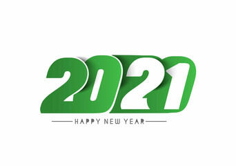 Happy New Year 2021 Text Typography Design Banner Poster, Vector illustration.