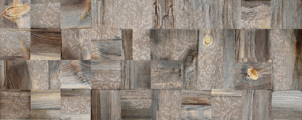 decorative background arranged from natural woods