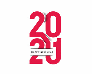 Happy New Year 2021 Text Typography Design Banner Poster, Vector illustration.