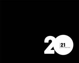 Happy New Year 2021 Text Typography Design Banner Poster, Vector illustration.