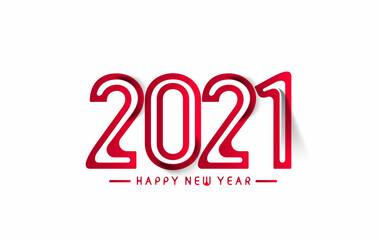 Happy New Year 2021 Text Typography Design Banner Poster, Vector illustration.