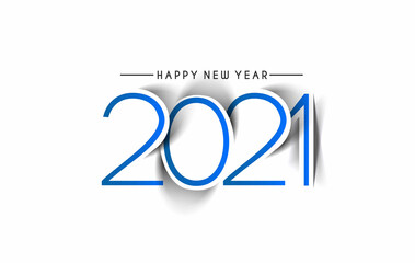 Happy New Year 2021 Text Typography Design Banner Poster, Vector illustration.
