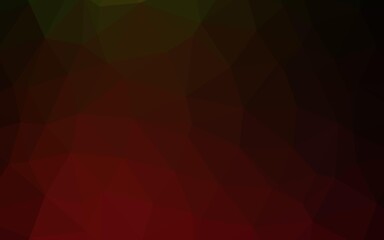 Dark Green, Red vector polygonal background.