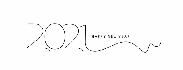 Happy New Year 2021 Text Typography Design Banner Poster, Vector illustration.