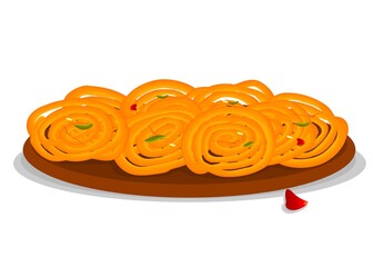 jalebi Indian Sweets or Mithai Food Vector
