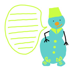 A card on which a snowman wishes a Happy New Year and Merry Christmas