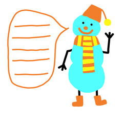 A card on which a snowman wishes a Happy New Year and Merry Christmas