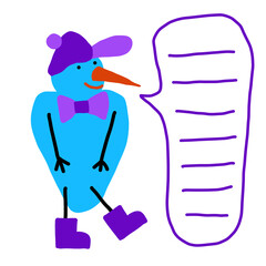 A card on which a snowman wishes a Happy New Year and Merry Christmas