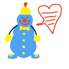 A card on which a snowman wishes a Happy New Year and Merry Christmas