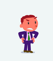 Angry cartoon character of businessman.
