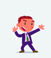 cartoon character of businessman arguing angry