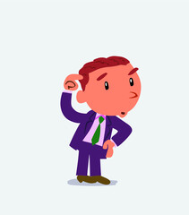 funny cartoon character of businessman doubting