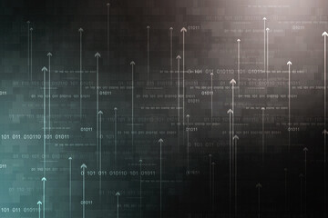 2d illustration Abstract futuristic electronic circuit technology background