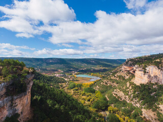 Fototapeta na wymiar Autumn limestone landscape. Cuenca, Spain.