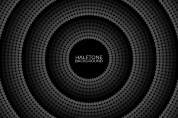 Circular Black Halftone vector abstract background