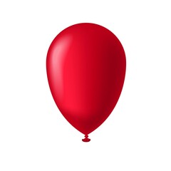 Inflatable 3d red balloon for the holidays.  Children's balloon of light red color.  Isolated on white background, there is a place for an inscription