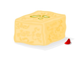 Kalakand Indian Sweets or Mithai Food Vector