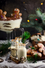 egg nog on a rustic background