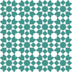 Seamless geometric ornament based on traditional islamic art.Turquoise blue color.