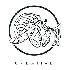 crab luxury logo design vector icon symbol circle