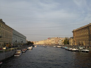 Fototapeta premium view over canal Saint Petersburg Russia