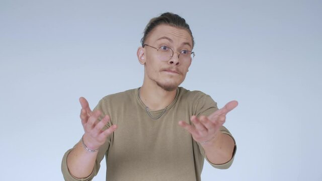 Young man expresses dissatisfaction. What are you doing! Stop it!