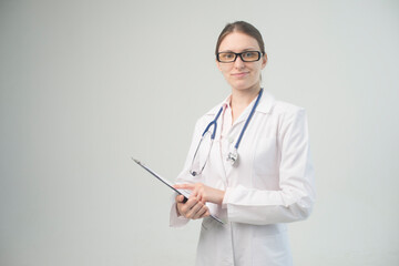 female doctor in uniform - Isolated