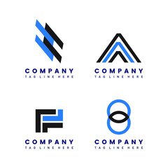 Set of company logo design ideas. Eps10 vector illustration.